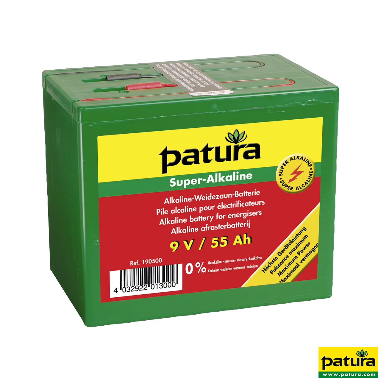 Super-Alkaline Weidezaun-Batterie 9 V / 55 Ah