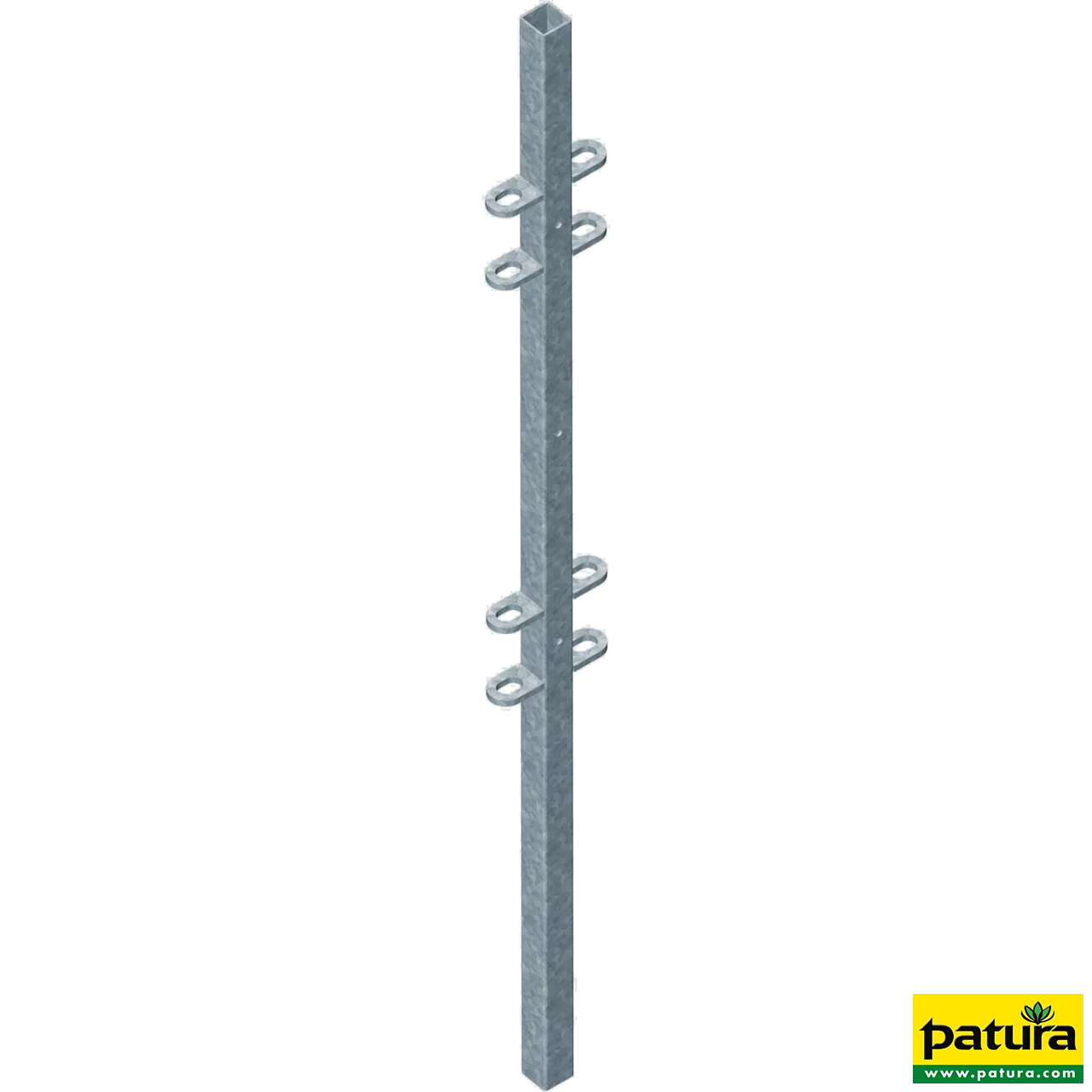 Pfosten Quadrat 40 mm, L= 1,45 m mit angeschweiß ten Laschen SONDERPOSTEN