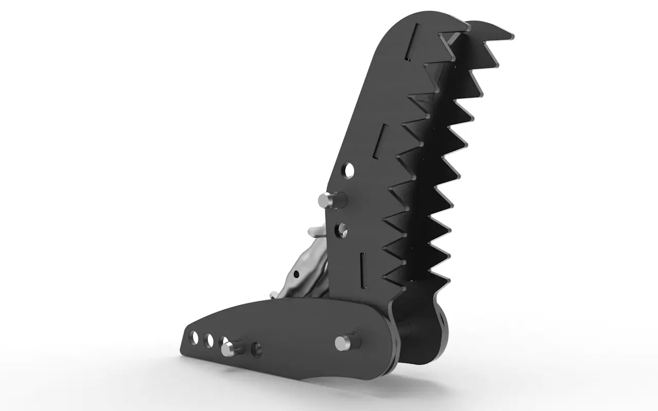 Baggerdaumen für Minibagger von 3-5t, Niederhalter mechanisch, mit Oberlenker