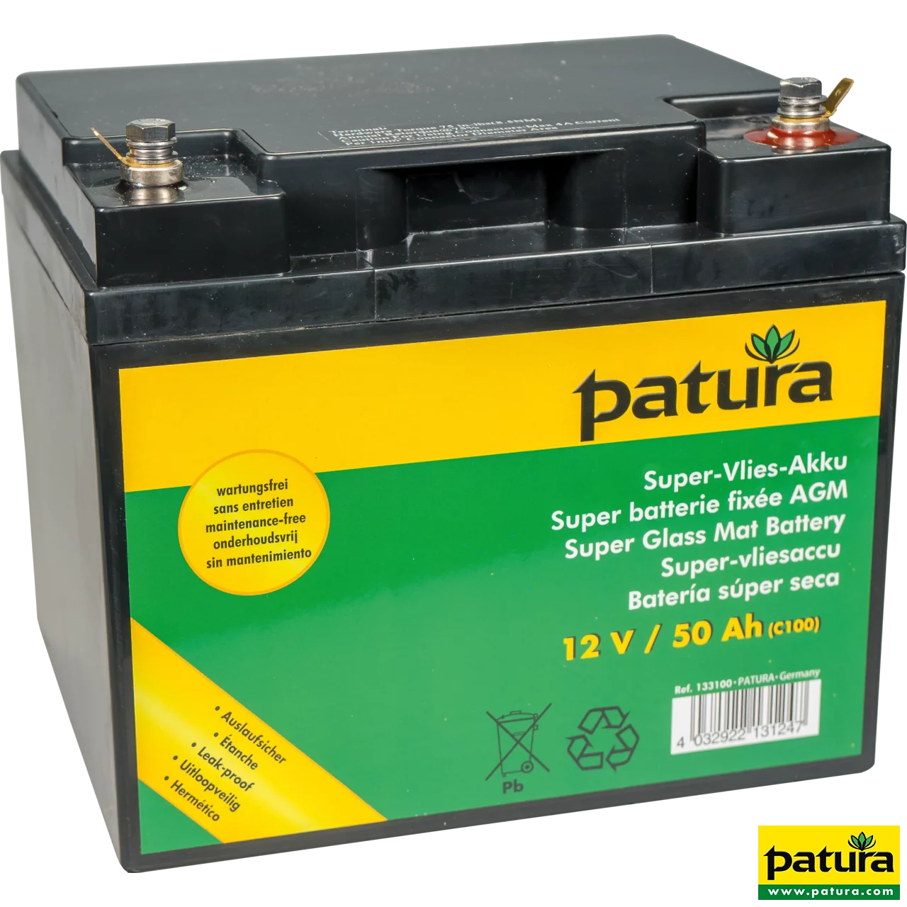 Super-Vlies-Akku 12 V / 50 Ah C100 wartungsfreie Vliesbatterie