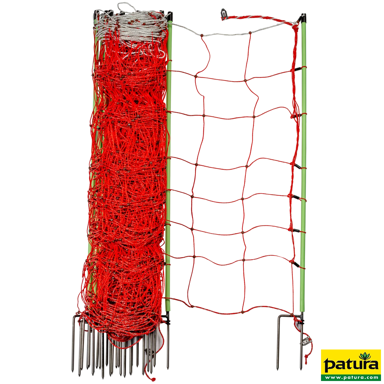 Tornado XL-Elektrozaunnetz mit Erdleiter 90 cm hoch, mit Doppelspitze, 50 m