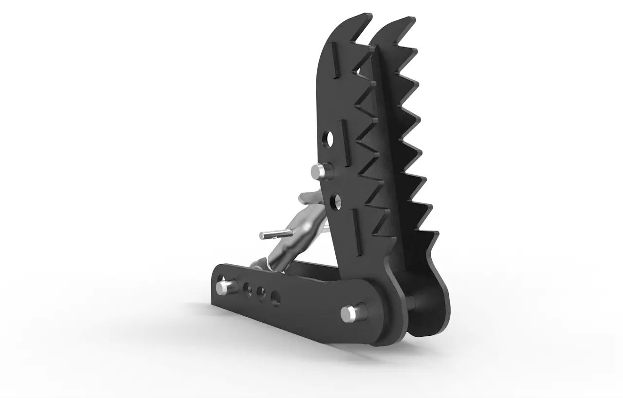 Baggerdaumen für Minibagger von 1-3t, Niederhalter mechanisch, mit Oberlenker