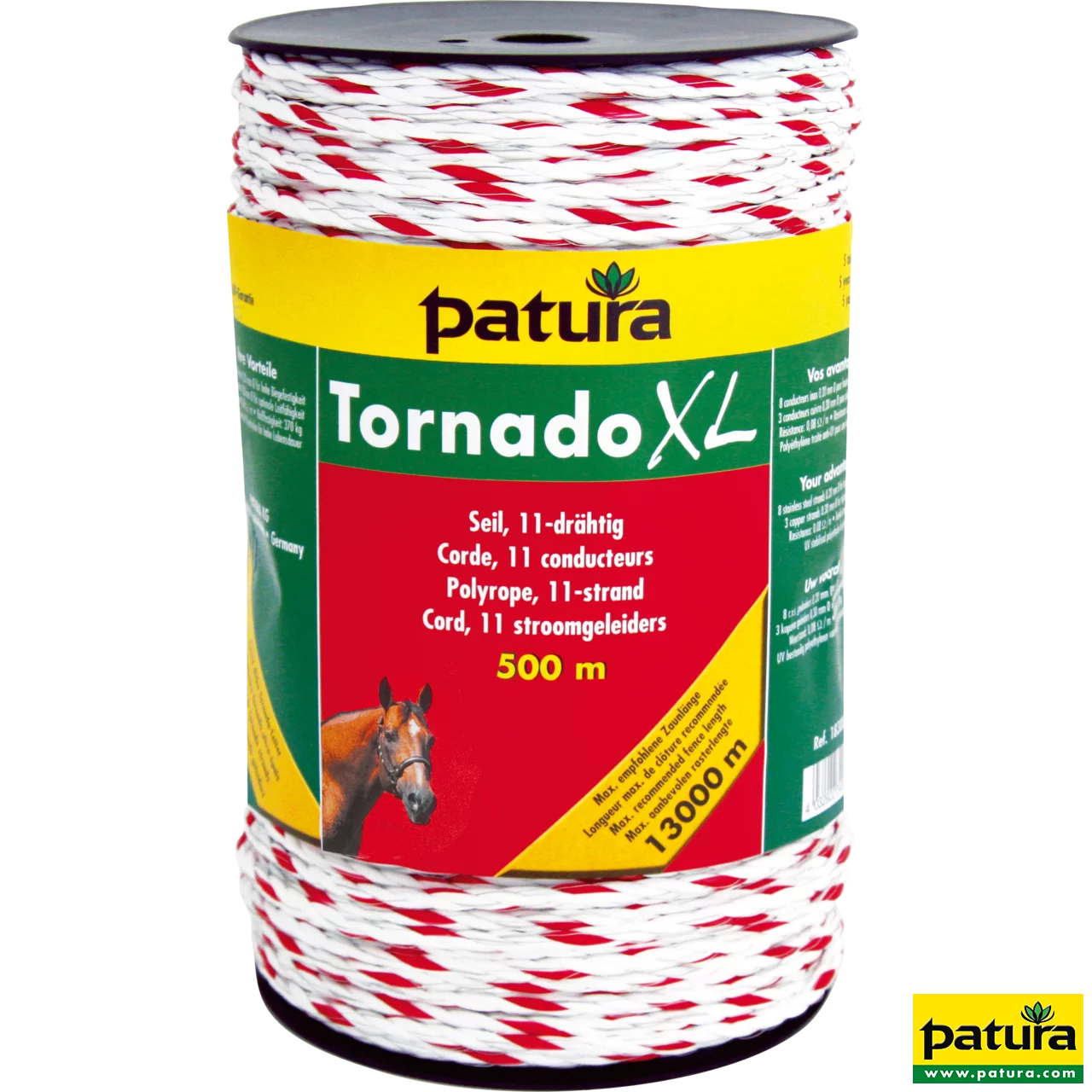Tornado XL Seil, 500 m Rolle 8 Niro 0,20 mm, 3 Cu 0,30 mm, weiss-rot