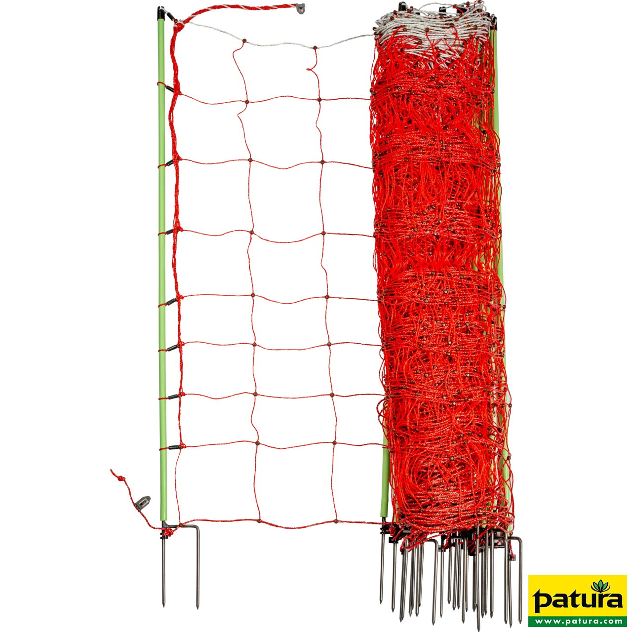 Tornado XL-Elektrozaunnetz mit Erdleiter 106 cm hoch, mit Doppelspitze, 50 m