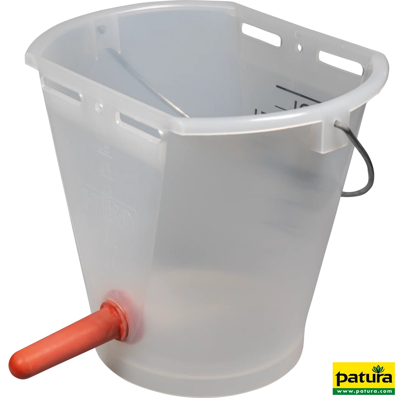Nuckel-Tränkeeimer 9 l, transparent kpl. m. Sauger mittel und 1-Click-Ventil