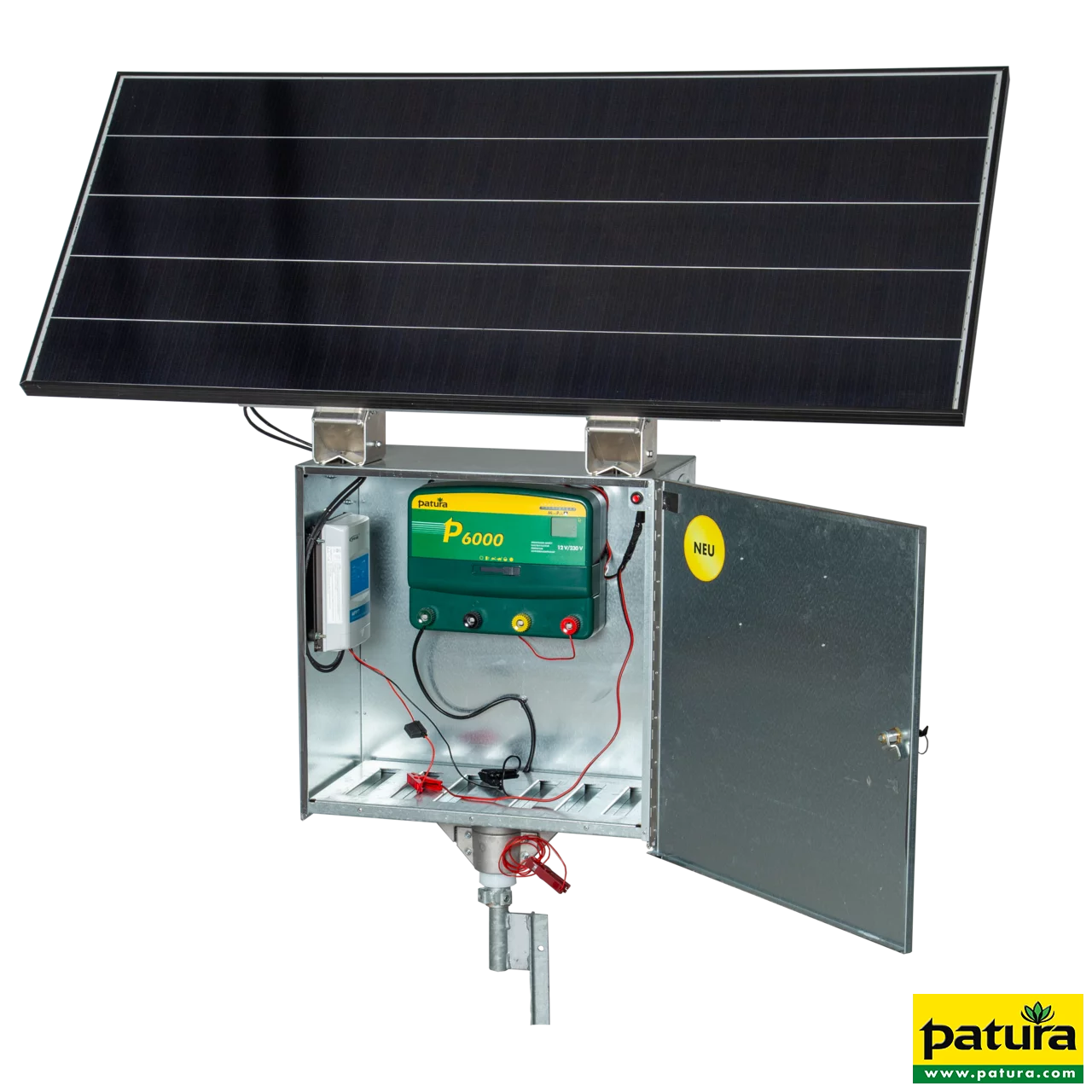P6000, mit Sicherheitsbox XL, 200 W Solarmodul, Erdstab und Stabilisierungsfuß