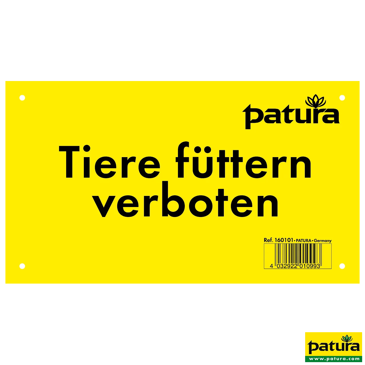 Warnschild, Tiere füttern verboten, Kunststoff