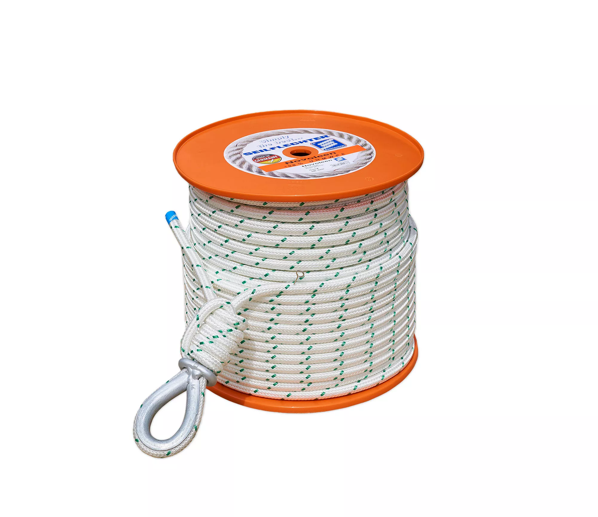 Synthetisches Seil 8mm mit Kausche für EDER Powerwinch 400 / 500 / 1200 - [ 50m mit Kausche ohne Transportsack ]