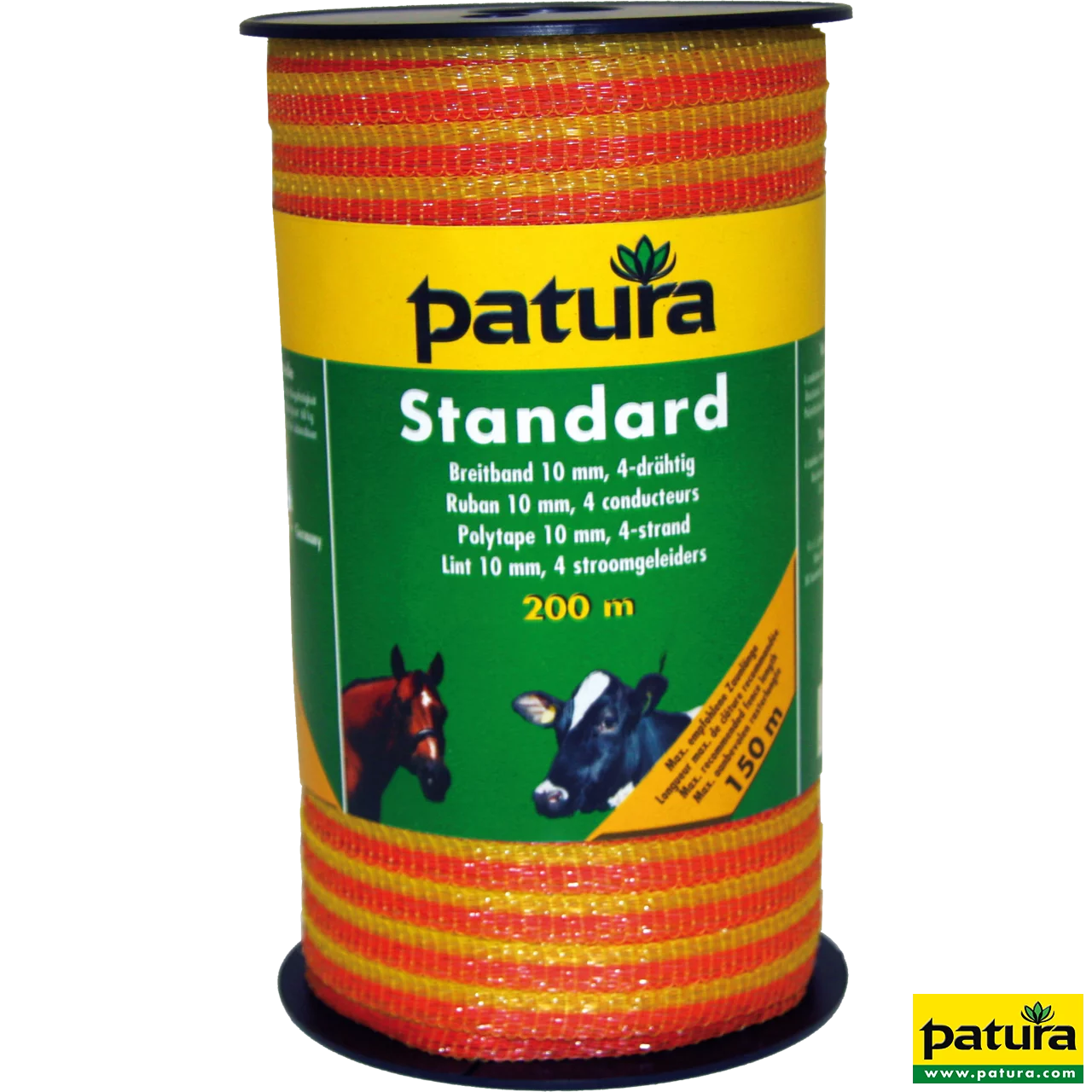 Standard Breitband 10mm, 200 m Rolle 4 Niro 0,16mm, gelb-orange