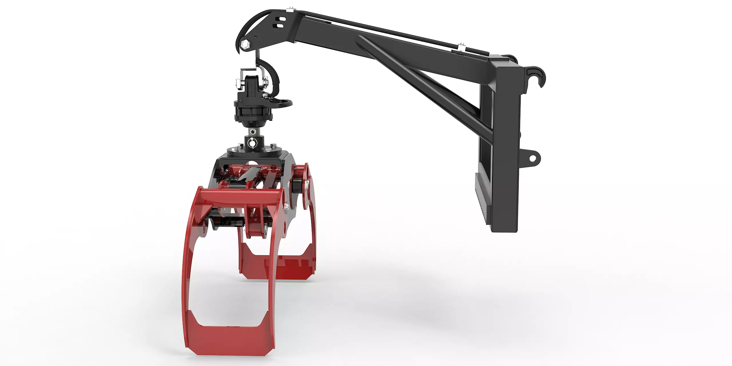 Euro-Anbaurahmen mit Forstgreifer OG19, Pendelgelenk und Rotator - [ 3t Bolzenrotator  ] 