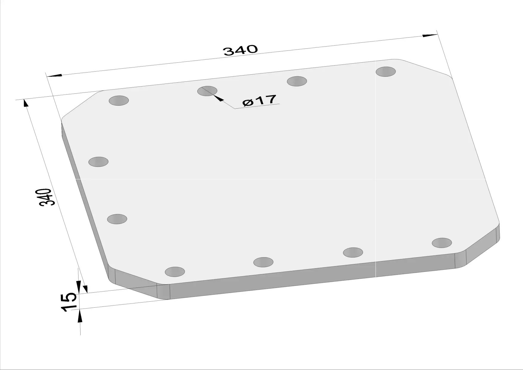 Häner Grundplatte Drehantrieb 77-78-77 klein