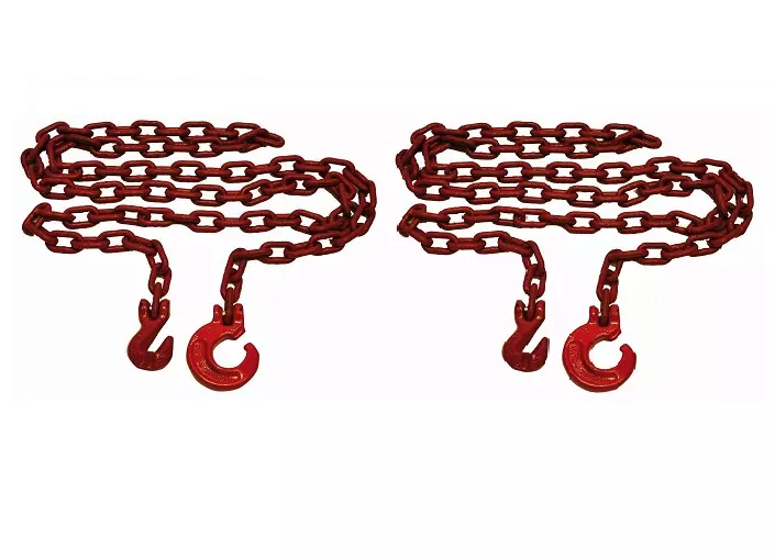 2m & 3m Forstkette, Rückekette rund, 8mm mit Schling- u. Parallelhaken Spar-Set - [ 8mm  ]