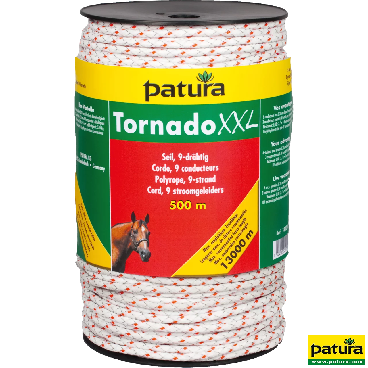 Tornado XXL Seil, 500 m Rolle, 6 Niro 0,20 mm, 3 Cu 0,30 mm, weiß -rot