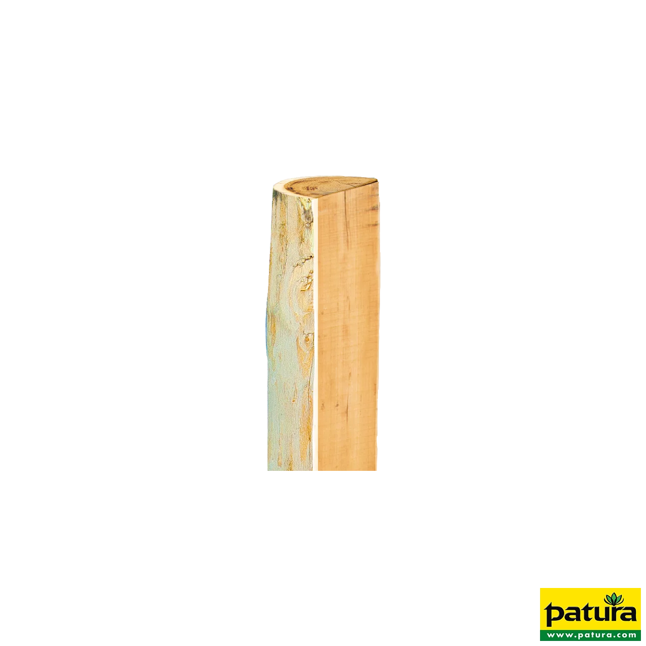 Robinienpfahl, halbiert, 2250 mm, d=13-15 cm, gefast, 3-fach gespitzt, entrindet
