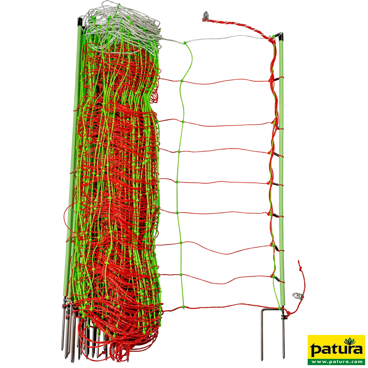 Tornado XL-Elektrozaunnetz Kombi, mit Erdleiter, 90 cm hoch, mit Doppelspitze, 50 m
