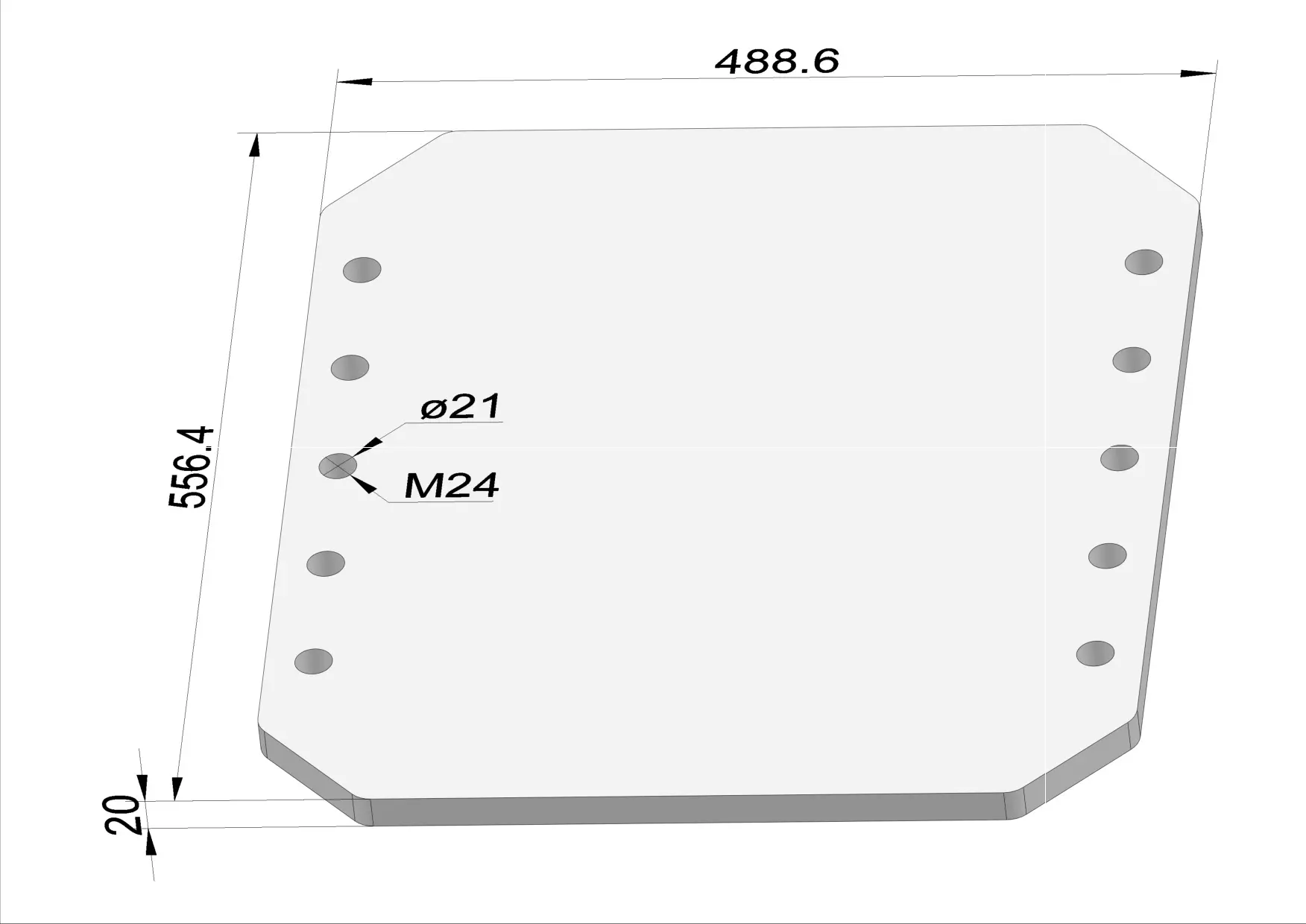 Häner Aufnahmeplatte Drehantrieb groß - Gewinde
