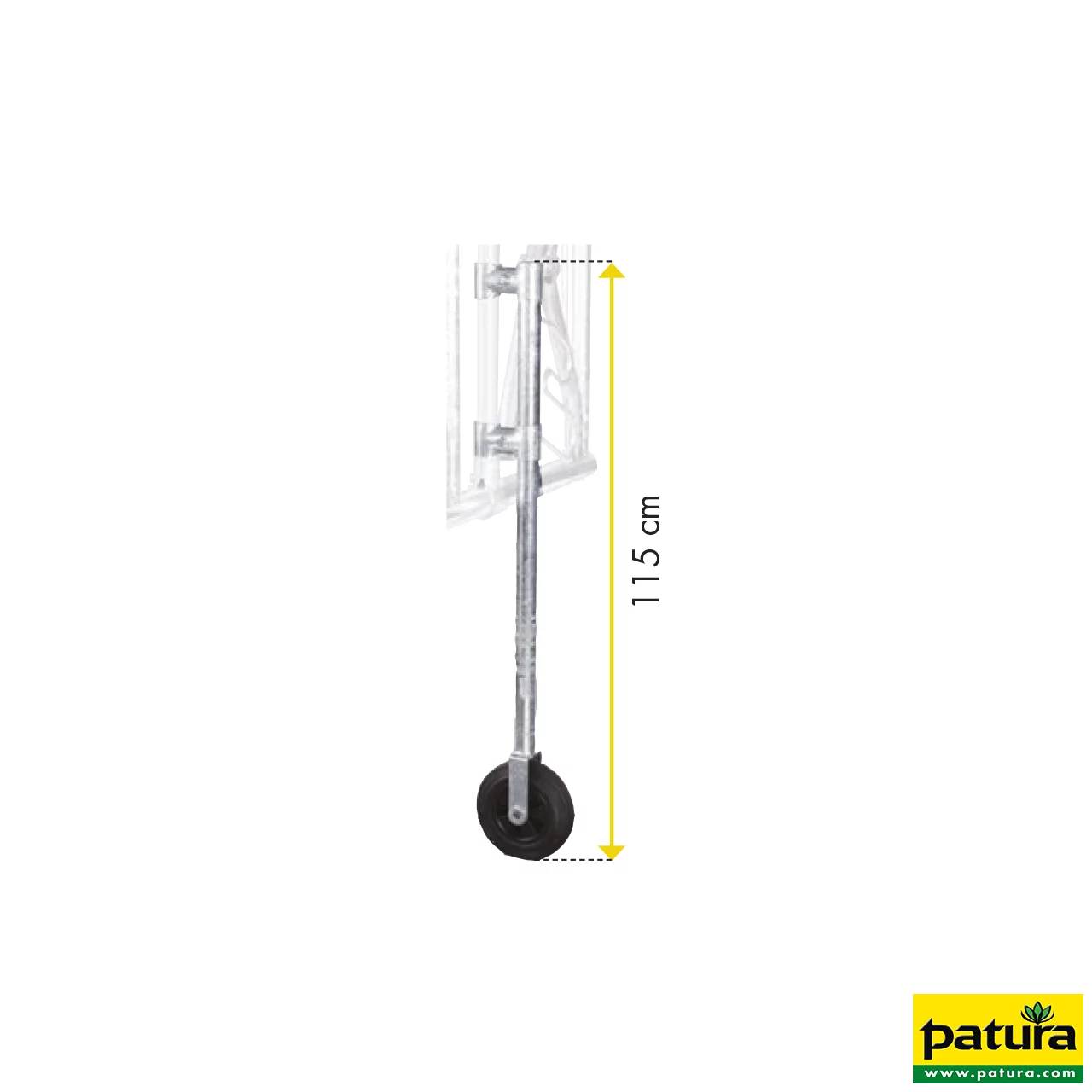 Stützrad für Fressgitter inkl. Doppelschelle parallel 42x42mm