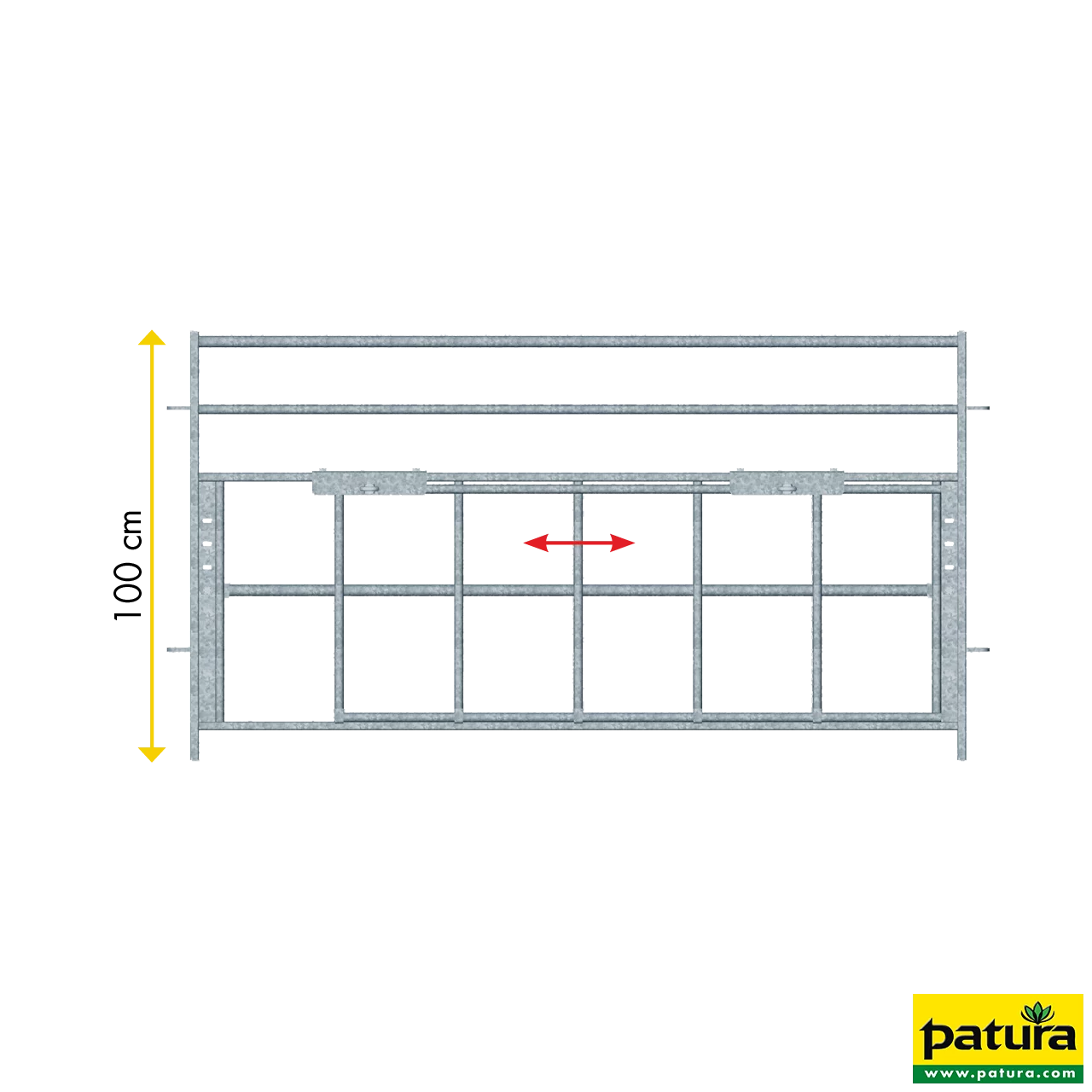 Abtrennung mit verstellb. Lämmerschlupf L= 1,89 m, H= 1,00 m