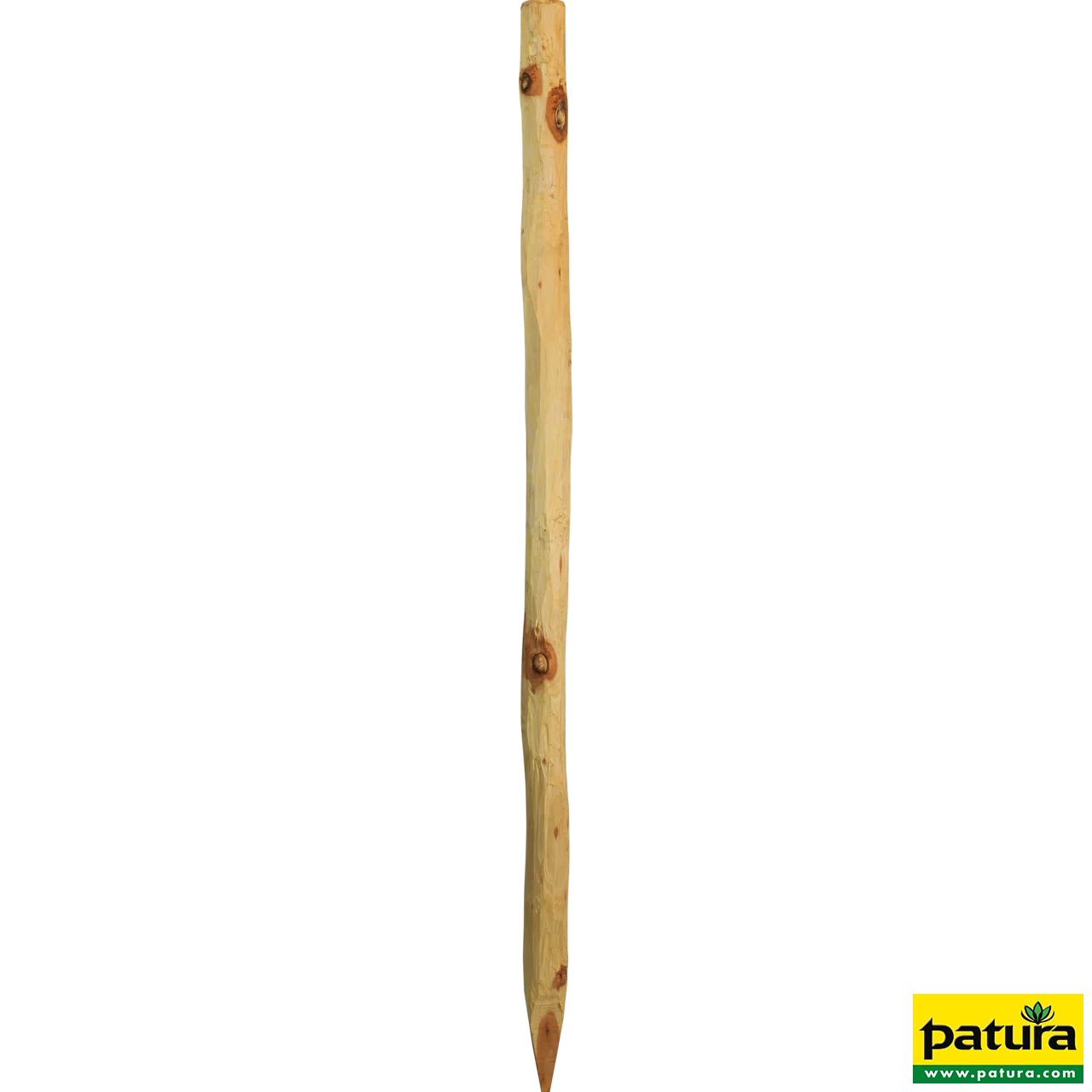 Robinienpfahl, rund, 2,0 m, d=6-8 cm, gefast, 4-fach gespitzt, entrindet
