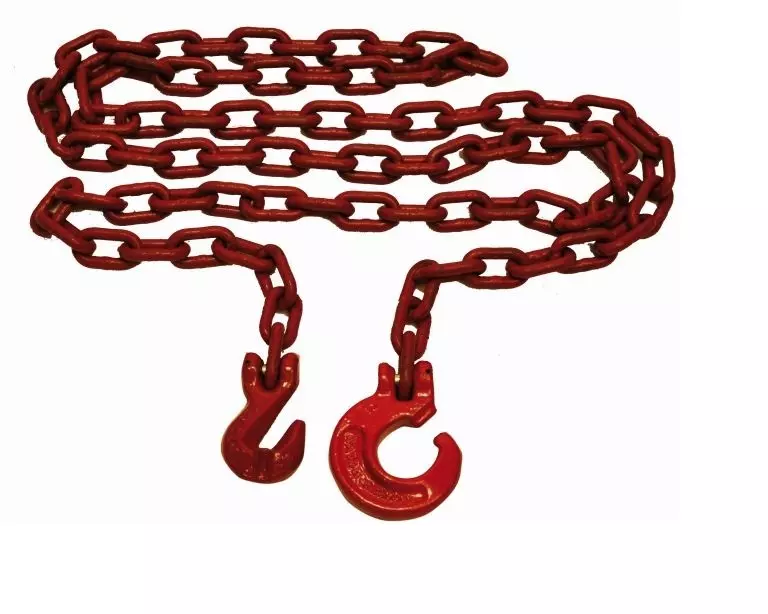 Forstkette rund, 8mm mit Schling- u. Parallelhaken, Rückekette - [ 4m 8mm ] 