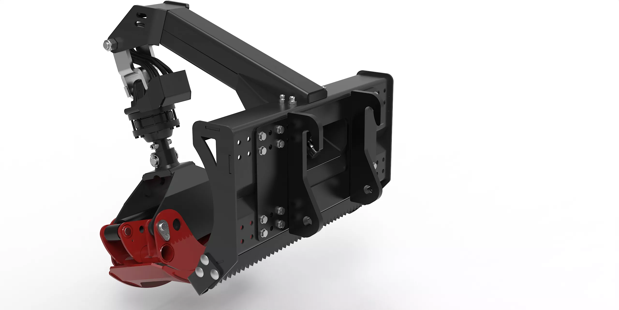 Anbaurahmen proLine XS mit Forstgreifer OG12, 3t Bolzenrotator, Umschaltventil & Kramer klein Schraubadapter