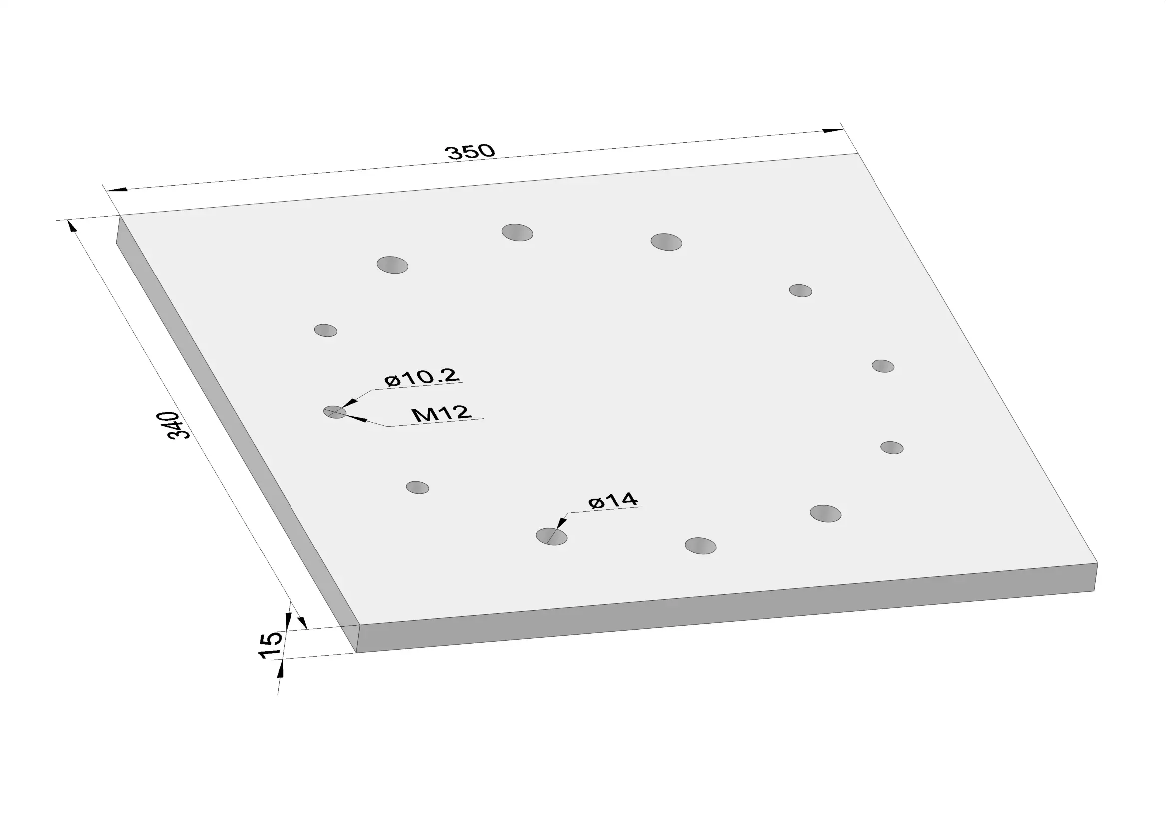 Häner Grundplatte 260-12 Gewinde