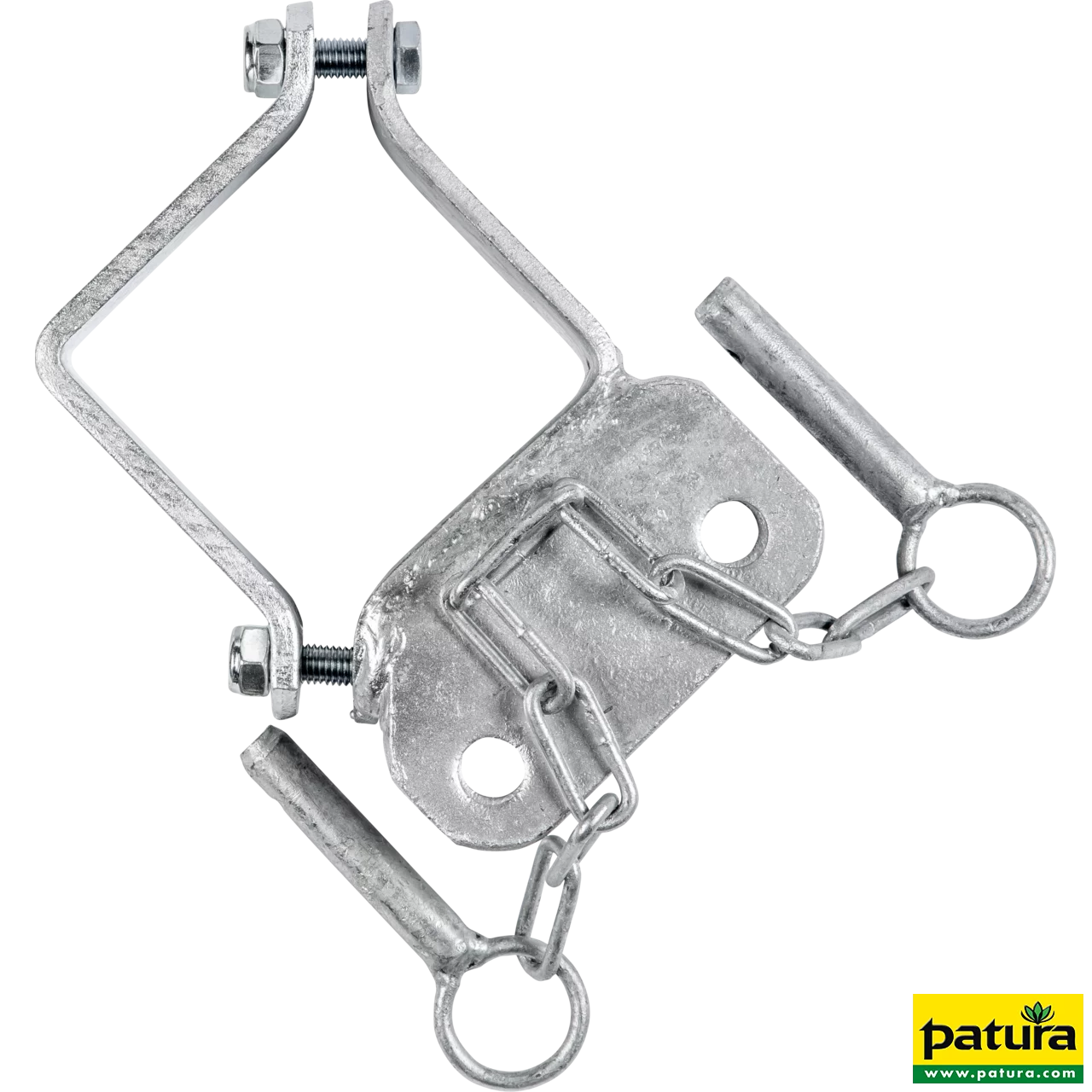 Schelle Quadrat 90 mm, 2 Halter, parallel, vz