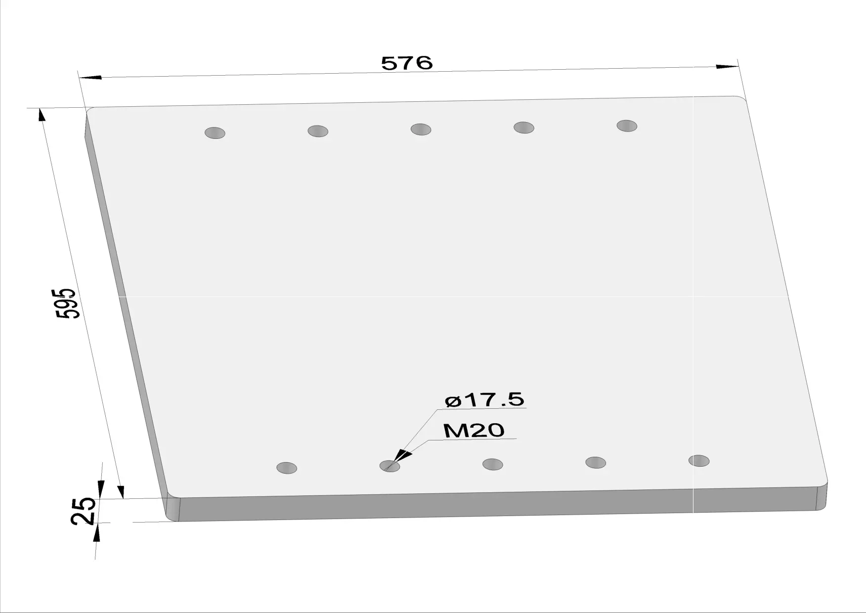 Häner Grundplatte Drehantrieb 90-5 - groß Gewinde