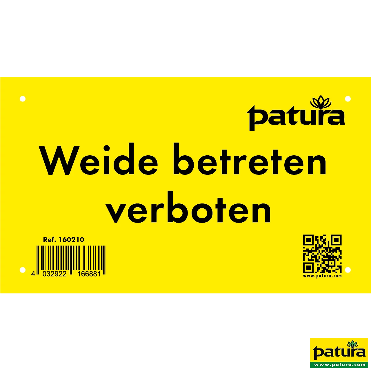 Warnschild "Weide betreten verboten" Kunststoff