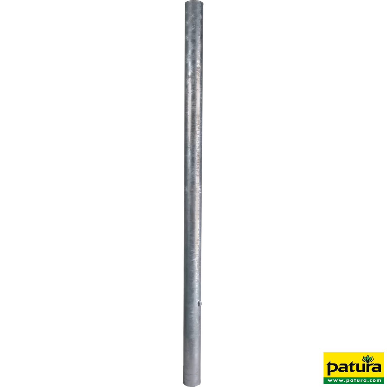 Pfosten d=102 mm, L=1,85 m Wanddicke 6 mm, Bodenplatte 200x200 mm für Sauberkeitsschicht