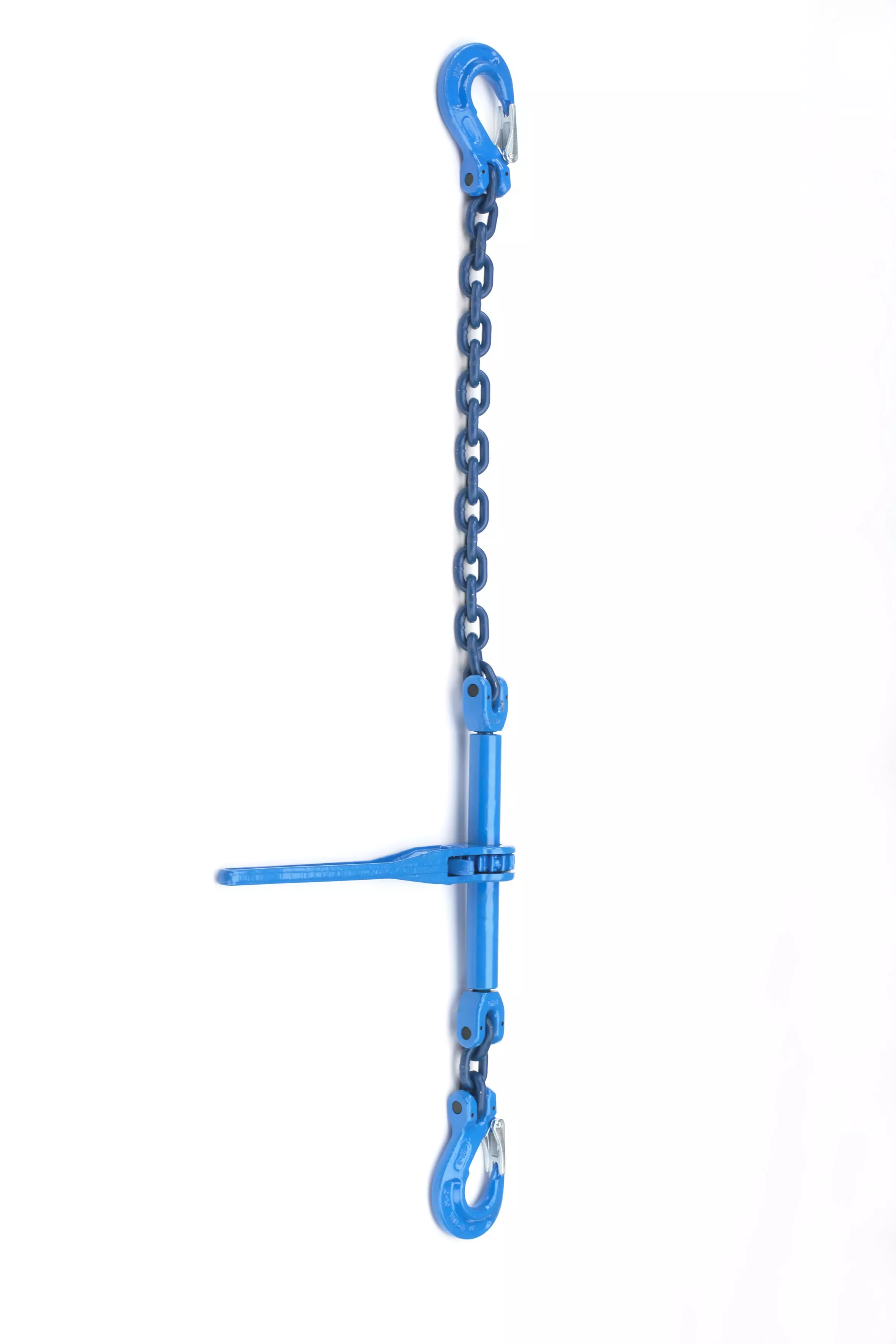 Zurrkette 10mm Ø GK10 einteilig mit integriertem Ratschenlastspanner, blau - [ 1m  ] 