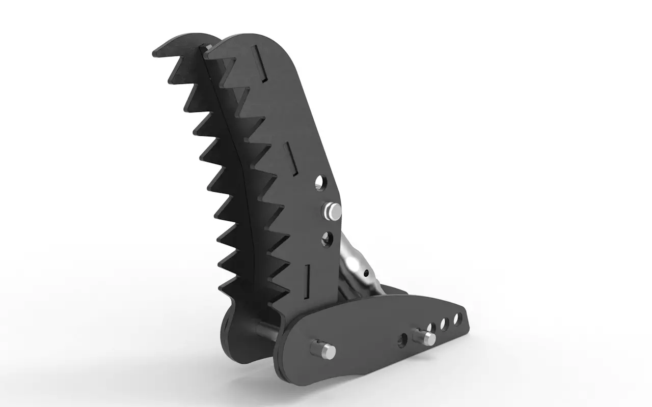 Baggerdaumen für Minibagger von 3-5t, Niederhalter mechanisch, mit Oberlenker