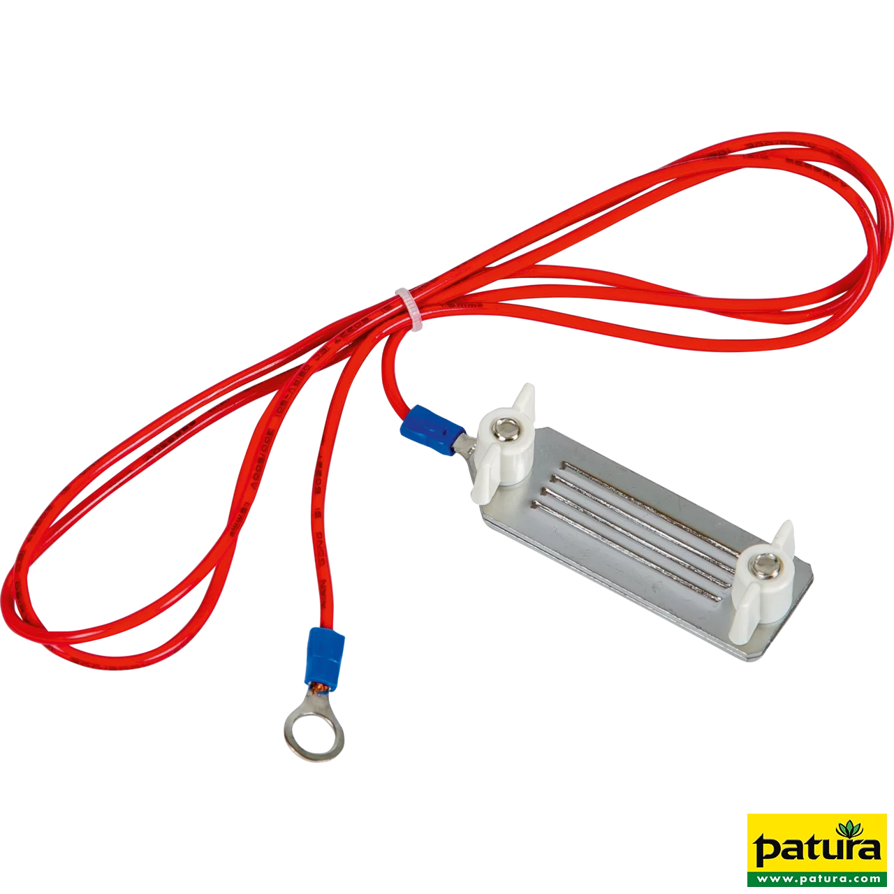 Zaunanschluß kabel B-Band Edelstahlklemmplatten 40mm, 8 mm Ringöse (Pack 1 Stück)