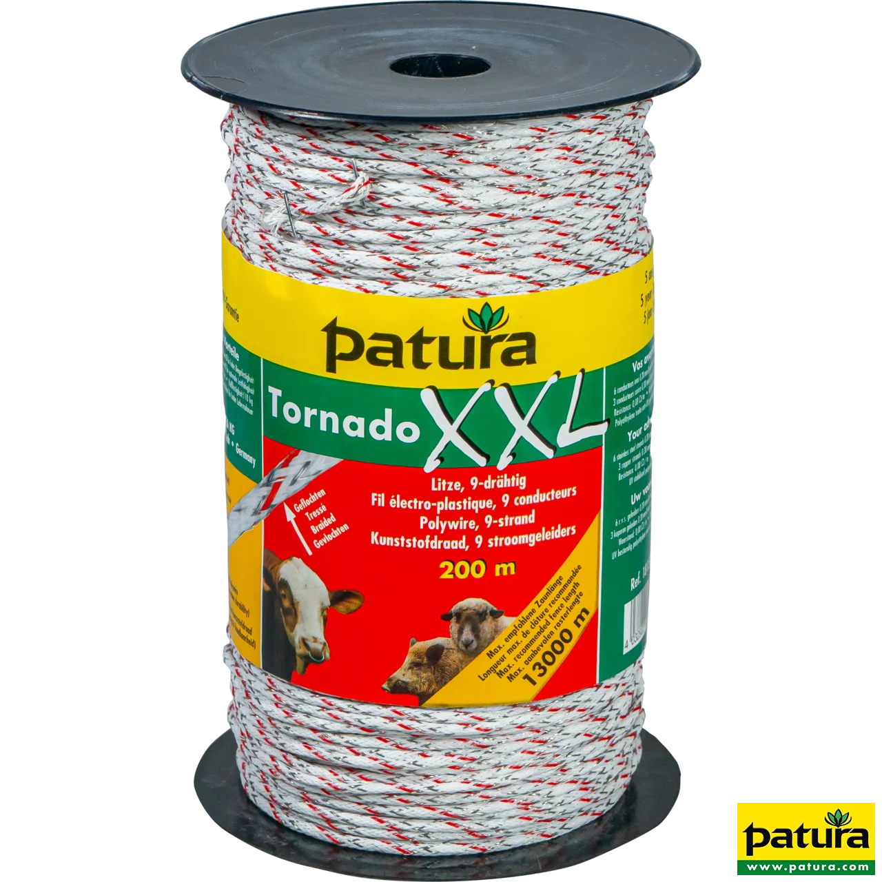 Tornado XXL Litze, 200 m Rolle geflochtene Litze, weiss-rot 6 Niroleiter 0,20mm, 3 Cu-Leiter 0,30mm