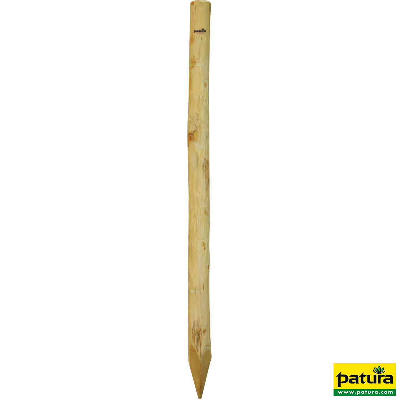 Robinienpfahl, rund, 2500 mm, d=10-12 cm gefast, 4-fach gespitzt, entrindet
