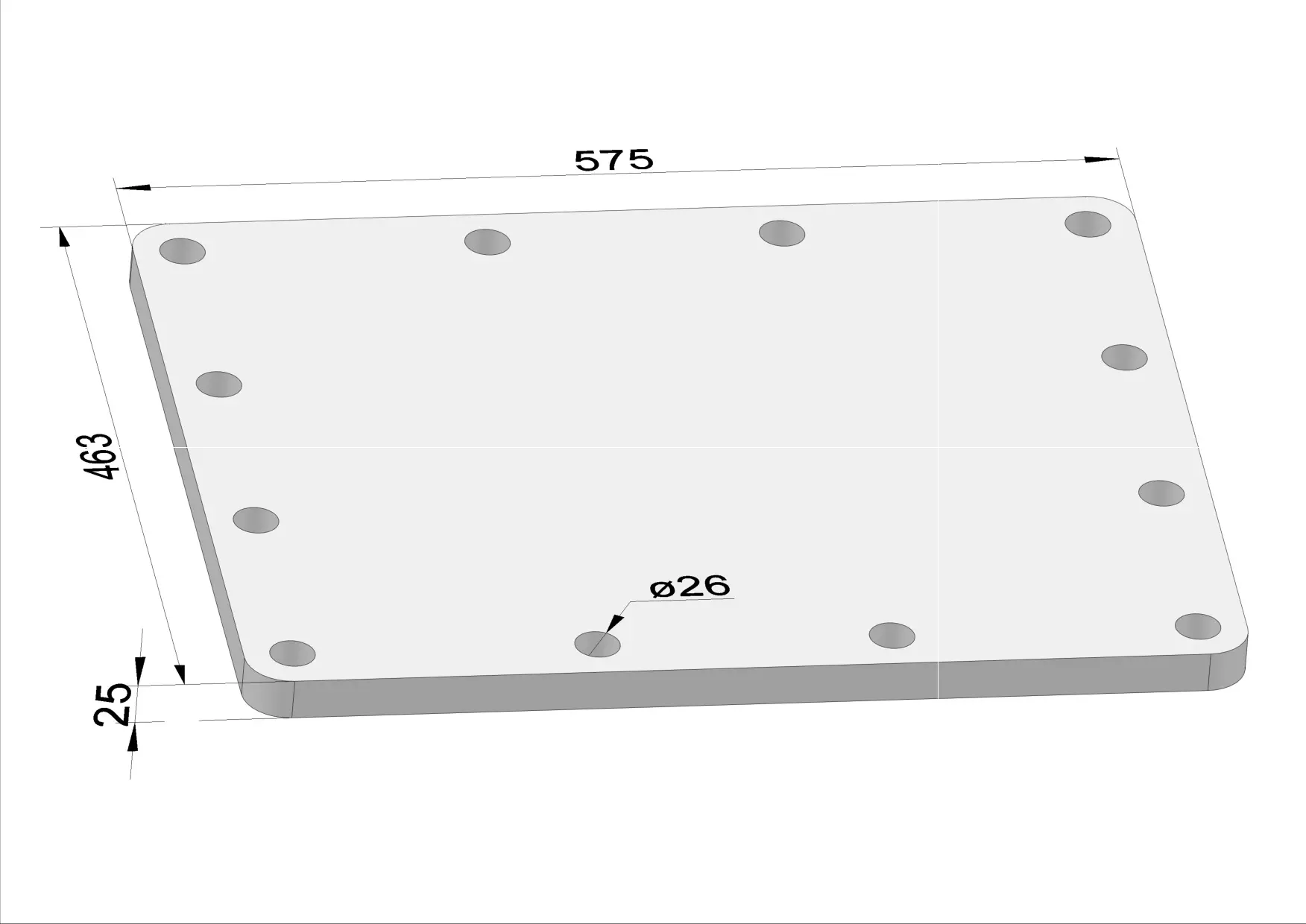 Häner Grundplatte 575x463 t=25 12xd26