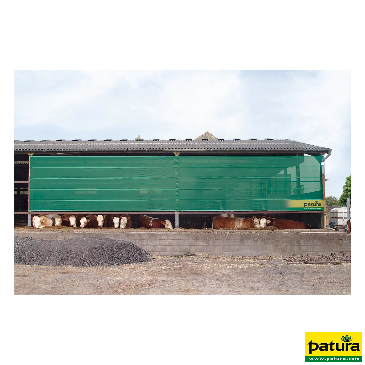 Windschutz-Spannpanele, Höhe 3,30 m, Breite 6,10 m, Ausführung Plane braun SONDERPOSTEN