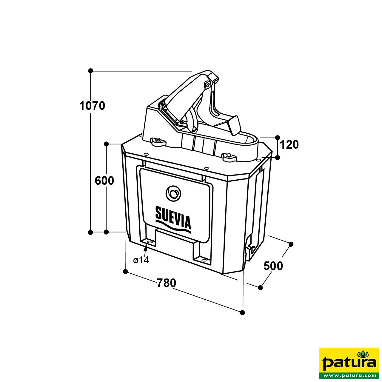 Membran-Weidepumpe Winterproof Mod. 554, mit isoliertem Gehäuse