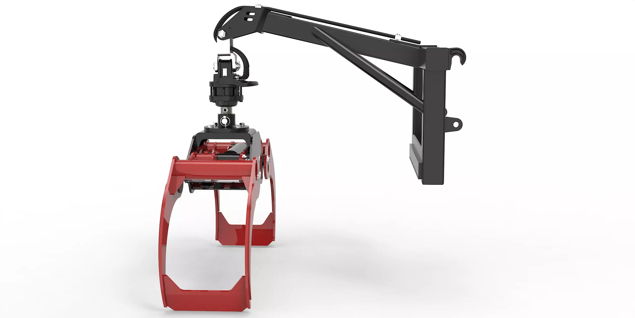 Euro-Anbaurahmen mit Forstgreifer OG24, Pendelgelenk und Rotator - [ FHR 4.500L 4,5t Bolzenrotator  ] 