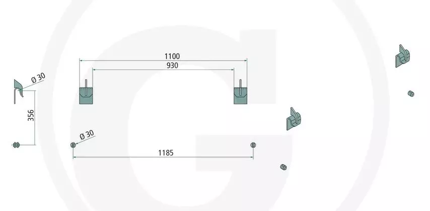 Koppelhaken John Deere Mini Traktor CX300/400