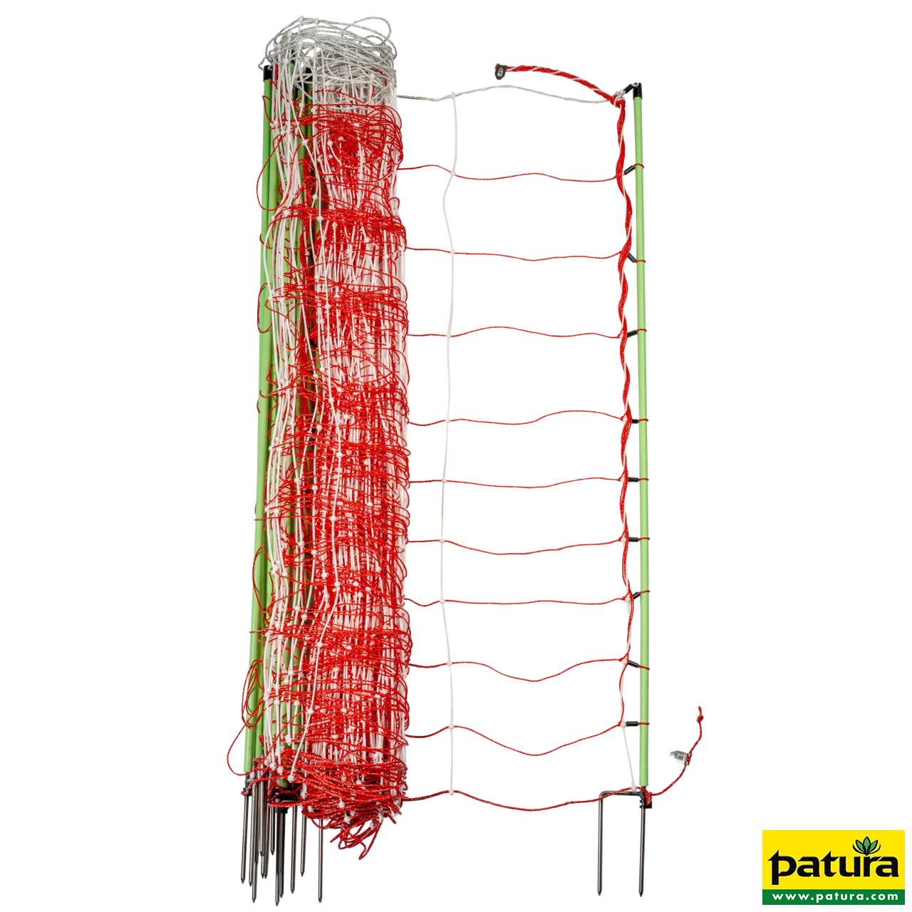 Tornado XL-Elektrozaunnetz, Kombi, mit Erdleiter, 120 cm hoch, mit Doppelspitze 30,6 m