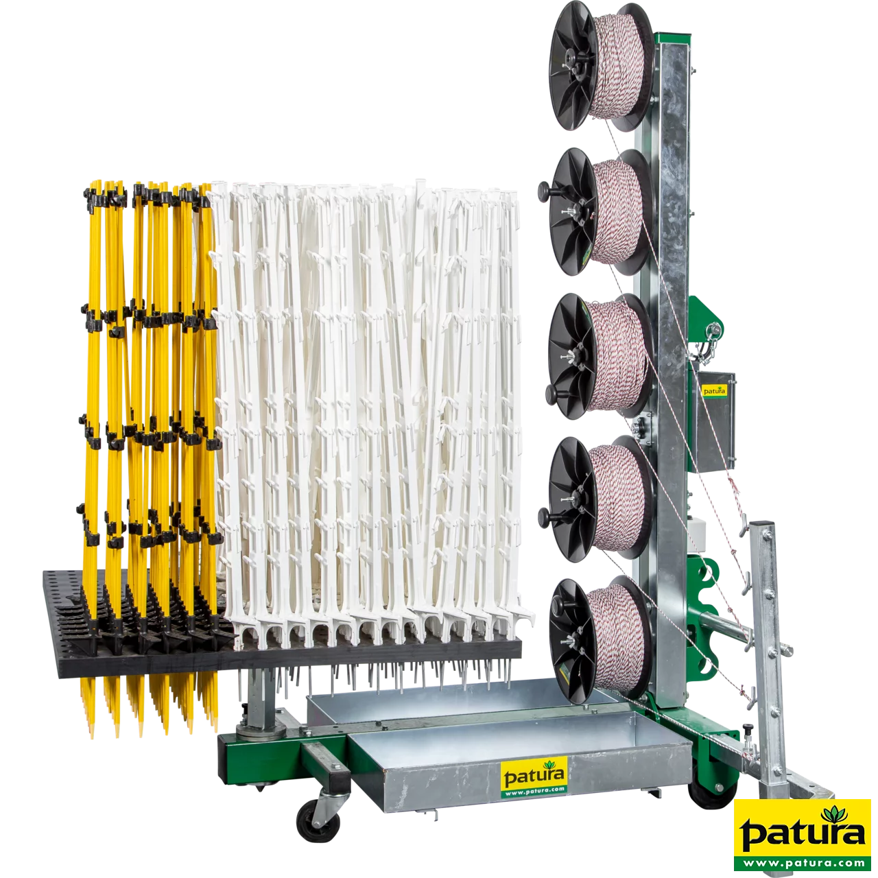 Tornado Master 5.0 Weidezaunmaschine für bis zu 5-reihige Zäune mit 3-Punkt Aufnahme