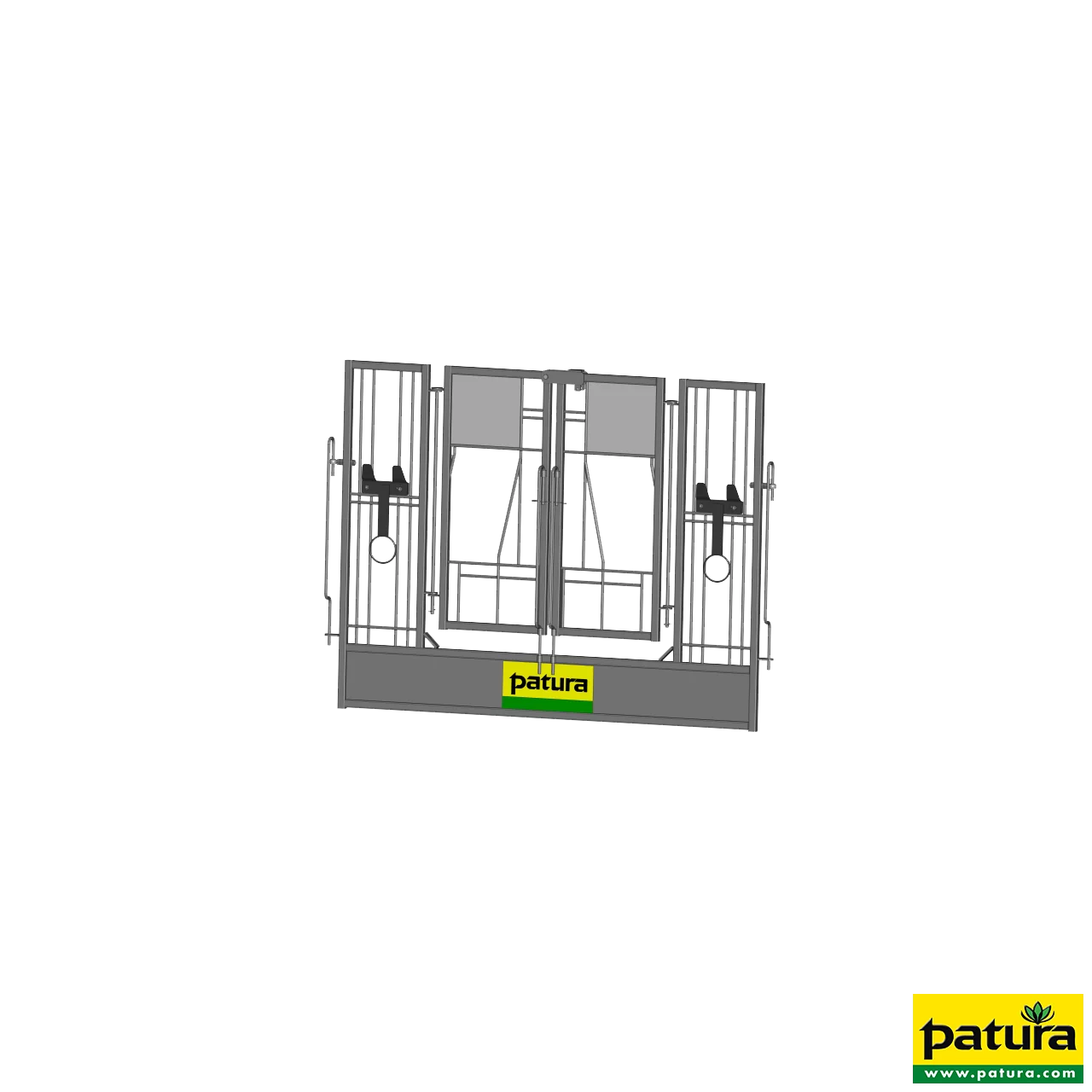 Tür geteilt mit Riegel für Paarhaltung PATURA Kälberbox 1,54 m