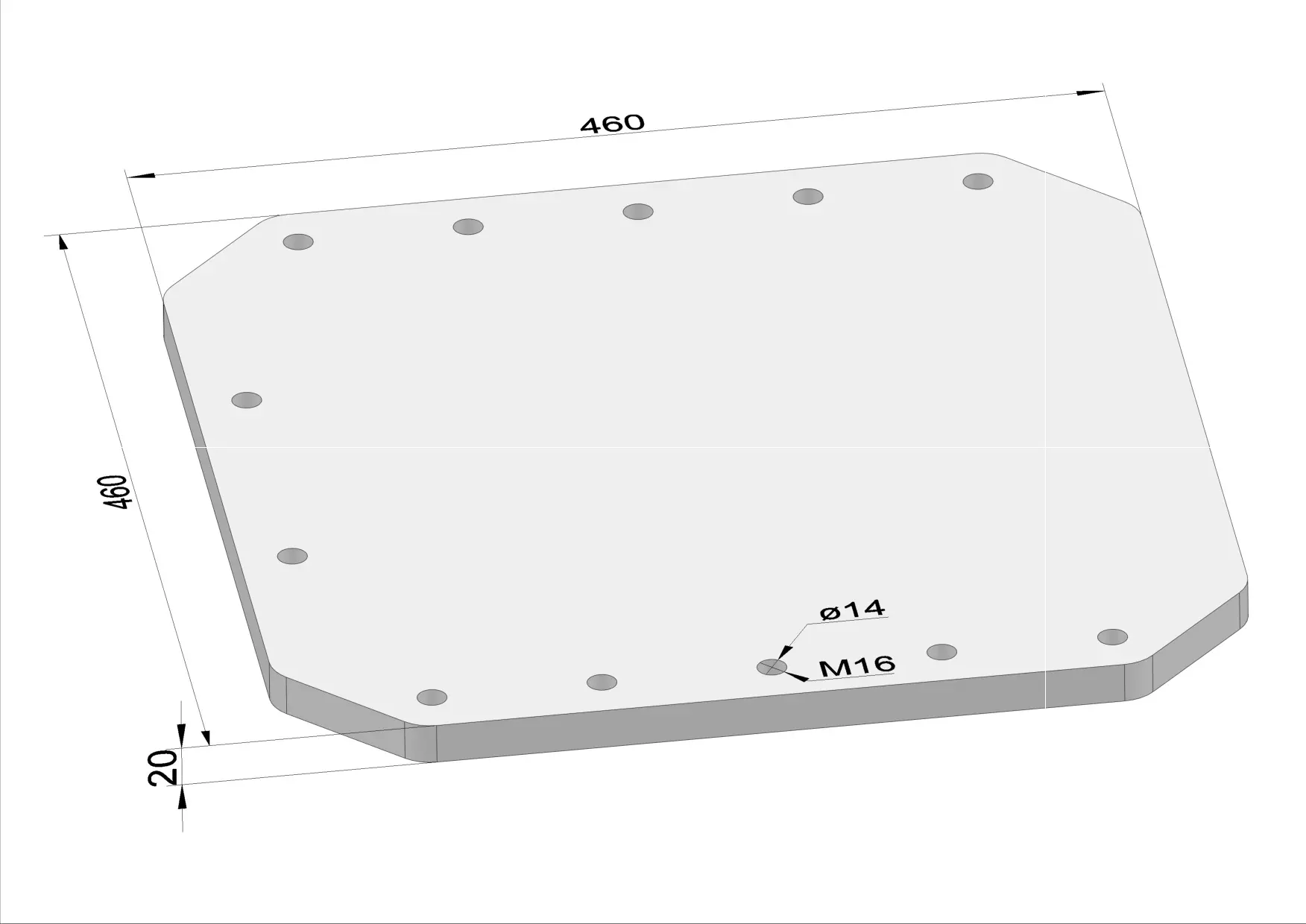 Häner Grundplatte Drehantrieb 80-5 - Gewinde